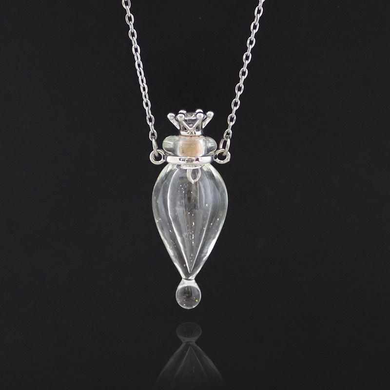 1PC Glass Memorial Urn Cremation Pendant Necklace Ash Case Holder