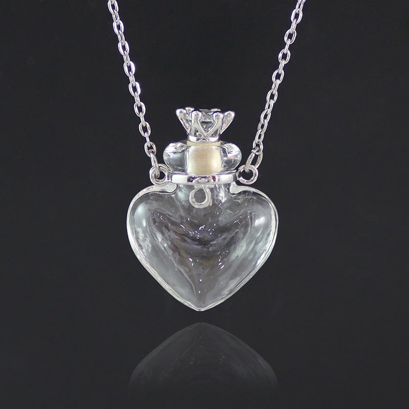 1PC Glass Memorial Urn Cremation Pendant Necklace Ash Case Holder