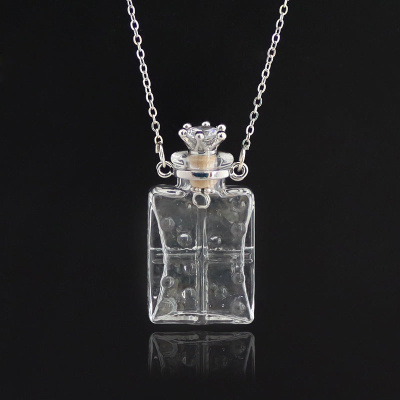 1PC Glass Memorial Urn Cremation Pendant Necklace Ash Case Holder