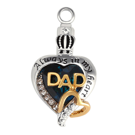 DAD Peach Heart Love Urn Necklace Pendant