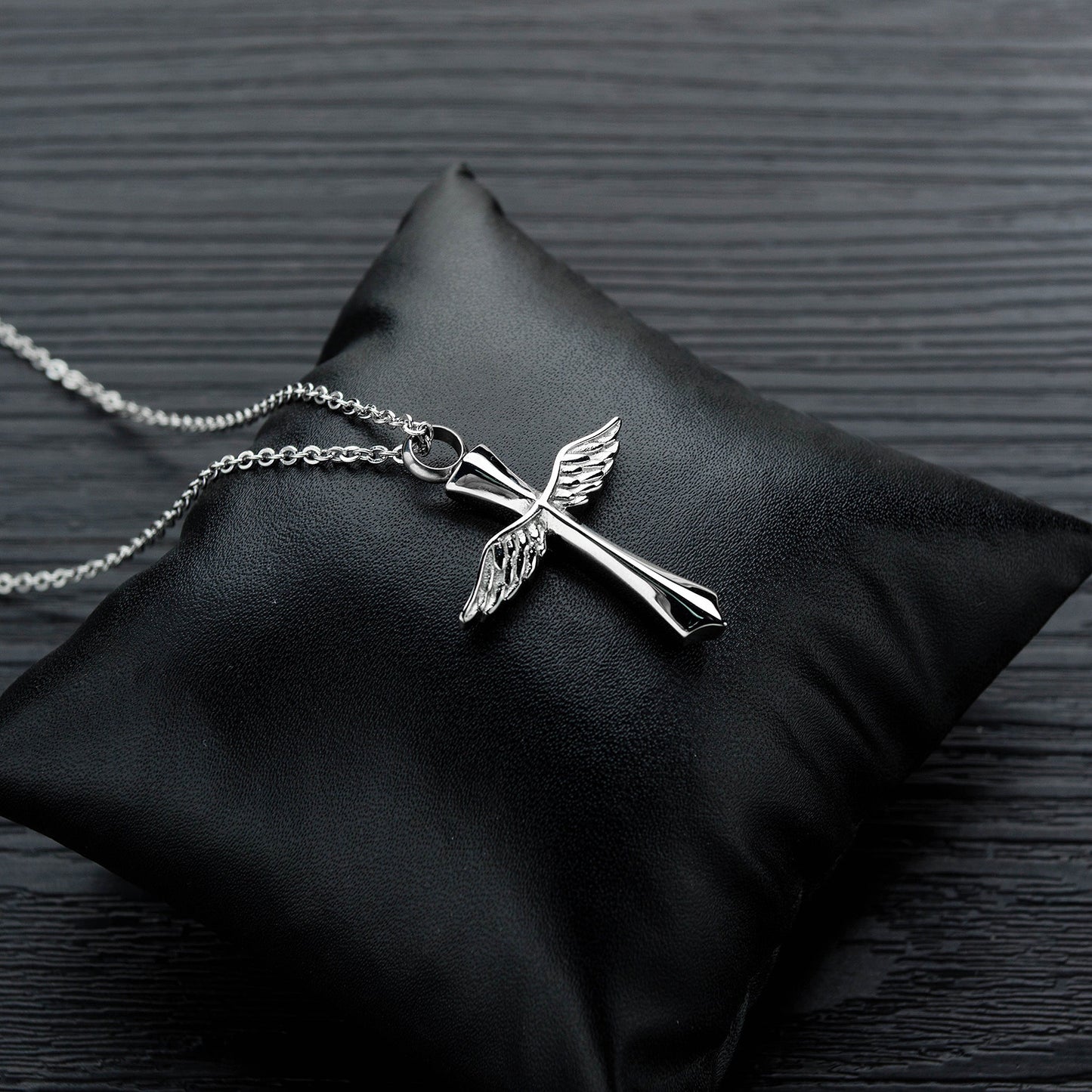 Cross Titanium Steel Necklace Male Pet Urn Pendant