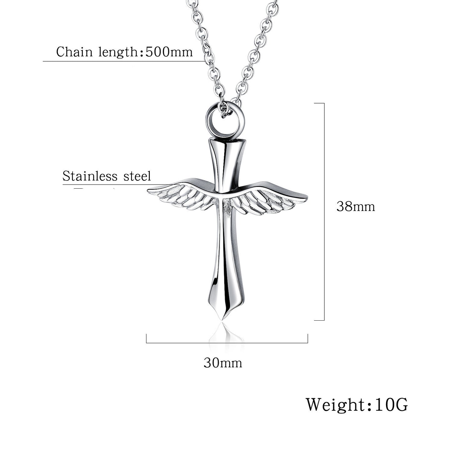 Cross Titanium Steel Necklace Male Pet Urn Pendant