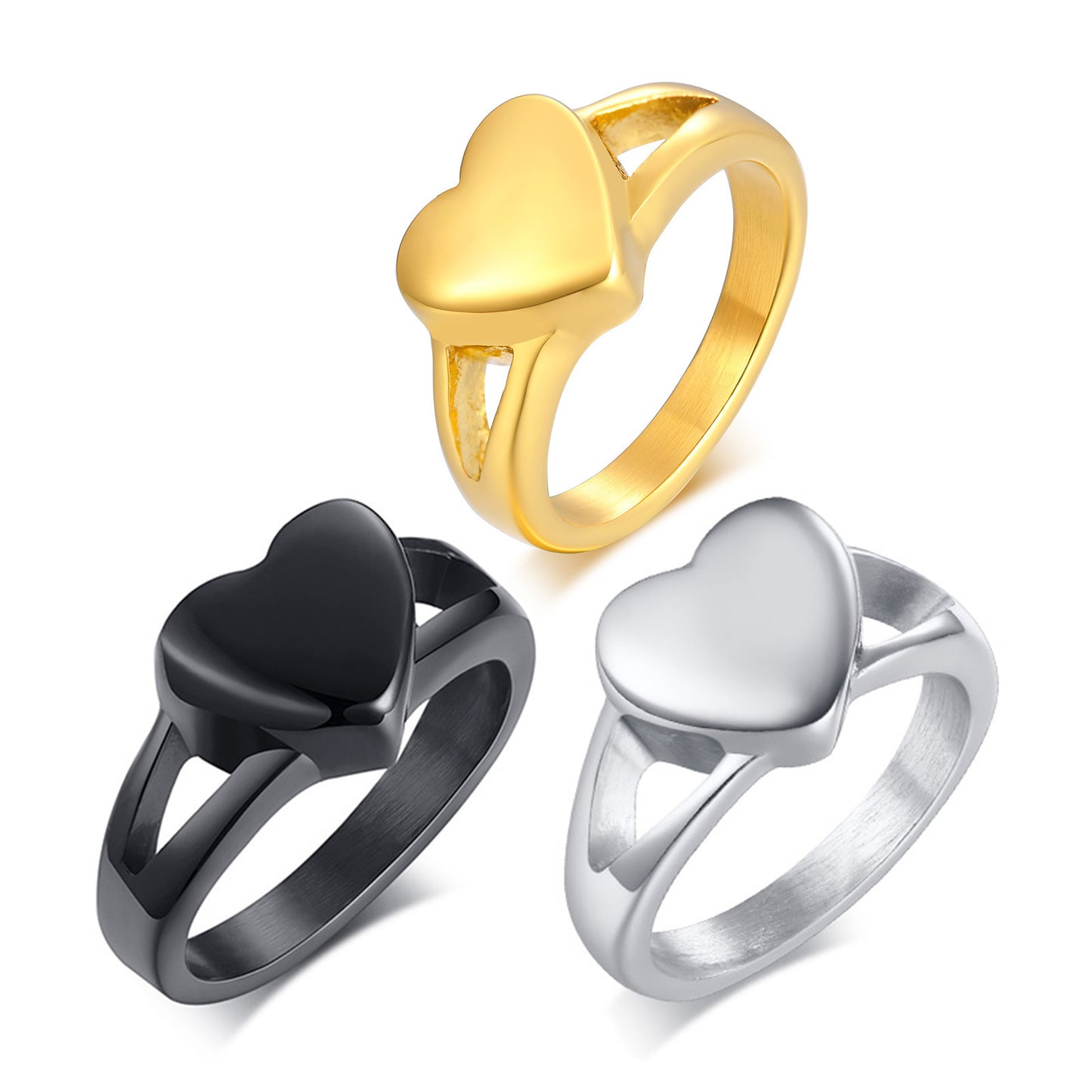 Heart-shaped Titanium Steel Heart-shaped Urn Casting Ring