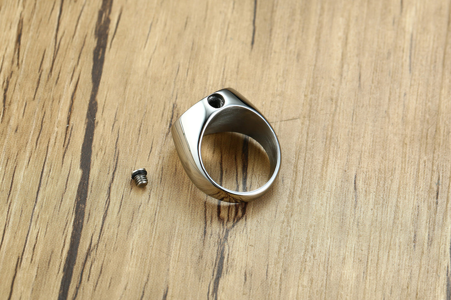 Stainless Steel Bare Body Urn Casting Ring Men