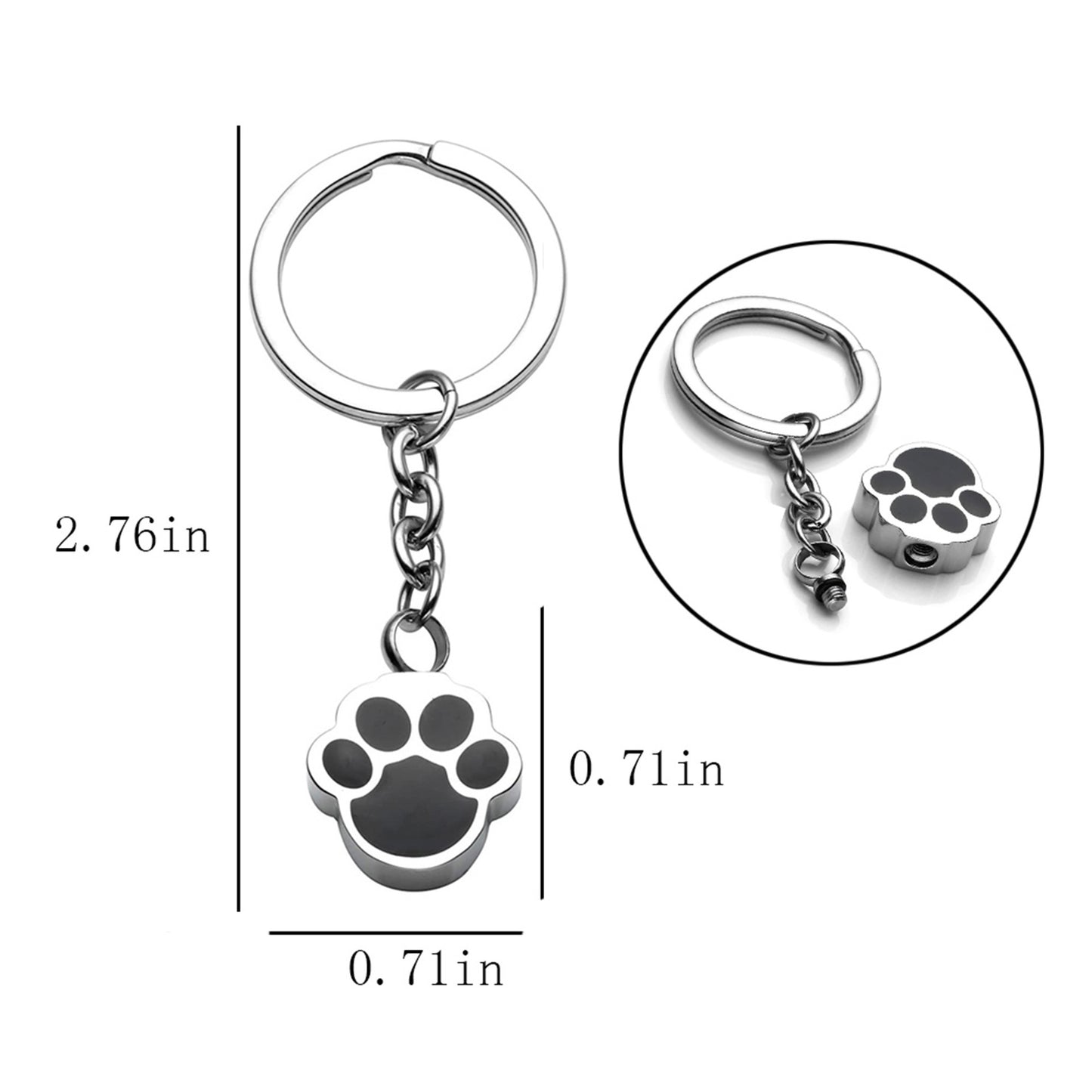 Dog Paw Can Open Urn Pendant